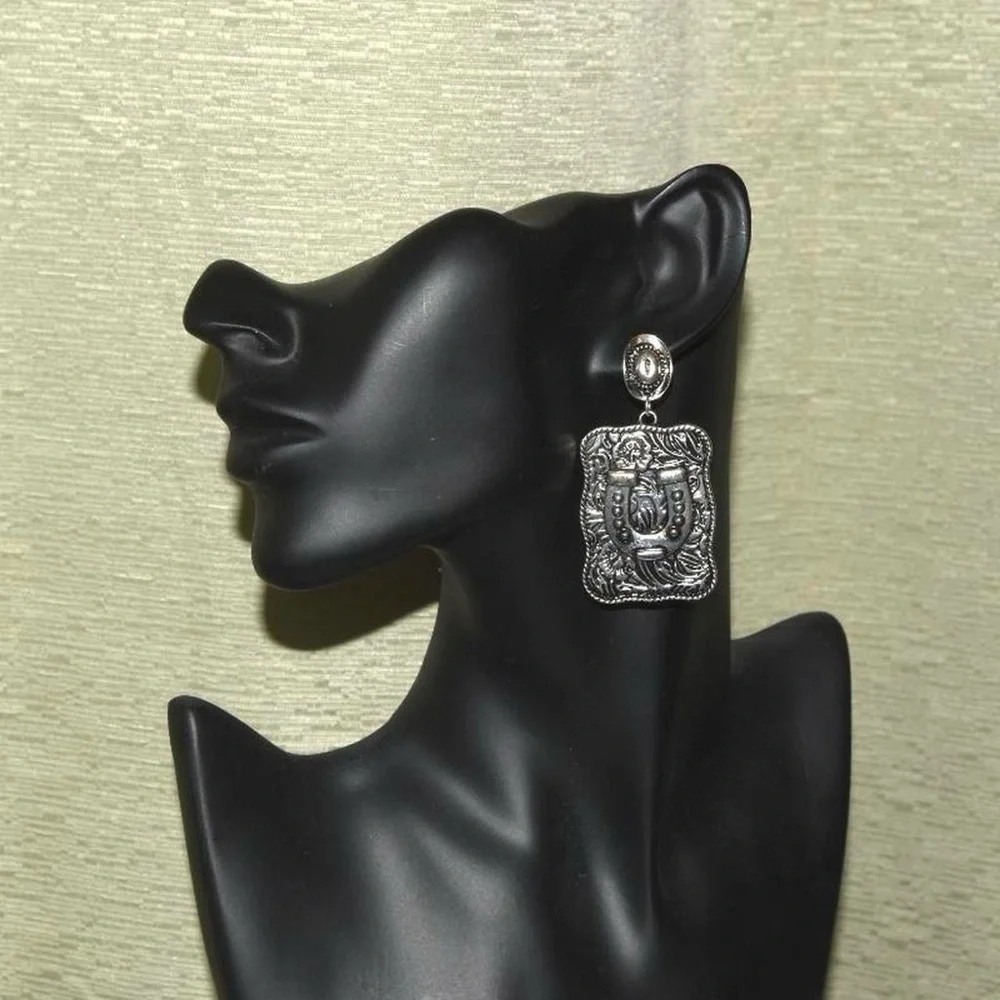 Belt Buckle Statement Earrings